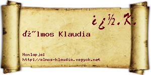 Álmos Klaudia névjegykártya