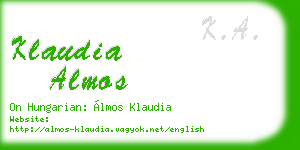klaudia almos business card