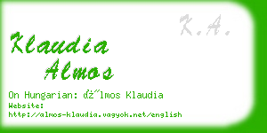 klaudia almos business card